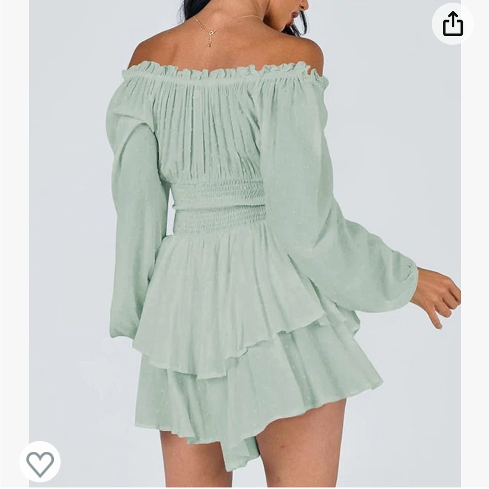 NEW* off the shoulder , light green romper - Picture 5 of 9